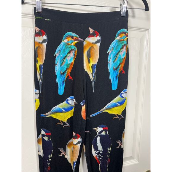 Stella Mccartney Womens Bird Crest Stretch Flared Trousers Pants Artsy Boho Fun - Picture 2 of 10